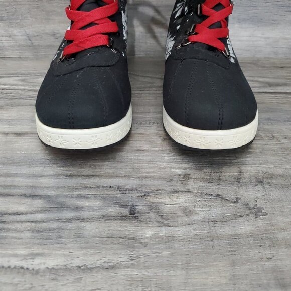 ❤️420 JustFab Black And White Fair Isle Manasa Boot New - Picture 5 of 12